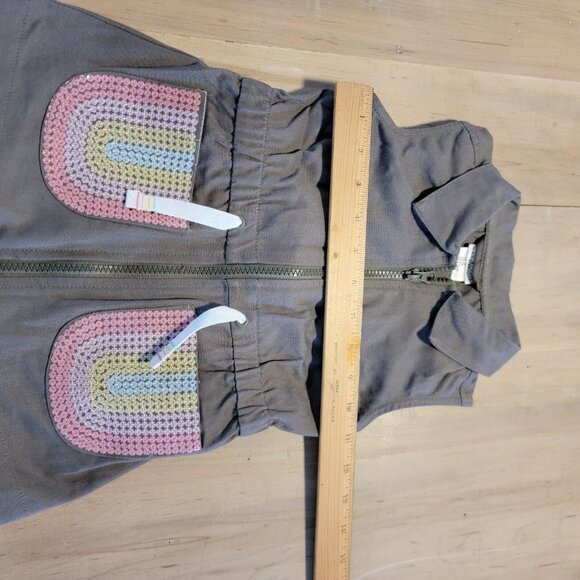 Max Studio Kids Girls Size 3T Zip Front Vest Jacket‎ Olive Green Sequins Pockets - Picture 9 of 10